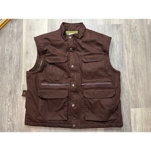 Woolrich Men's Fishermans Hunters Utility Vest Fleece Lined So Many Pockets L